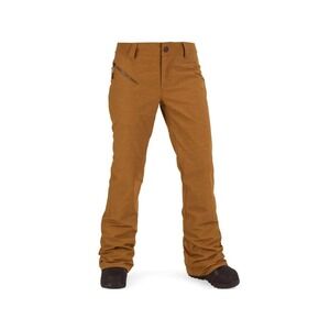Volcom Pinto Snowboard Pant Women's Small S Brown Softshell Slim Fit Waterproof‎